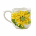 Charaktervolle Sonnenblumenbouquet Keramik Tasse