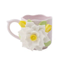 Handgemachte Magnolie Relief Keramik Tasse